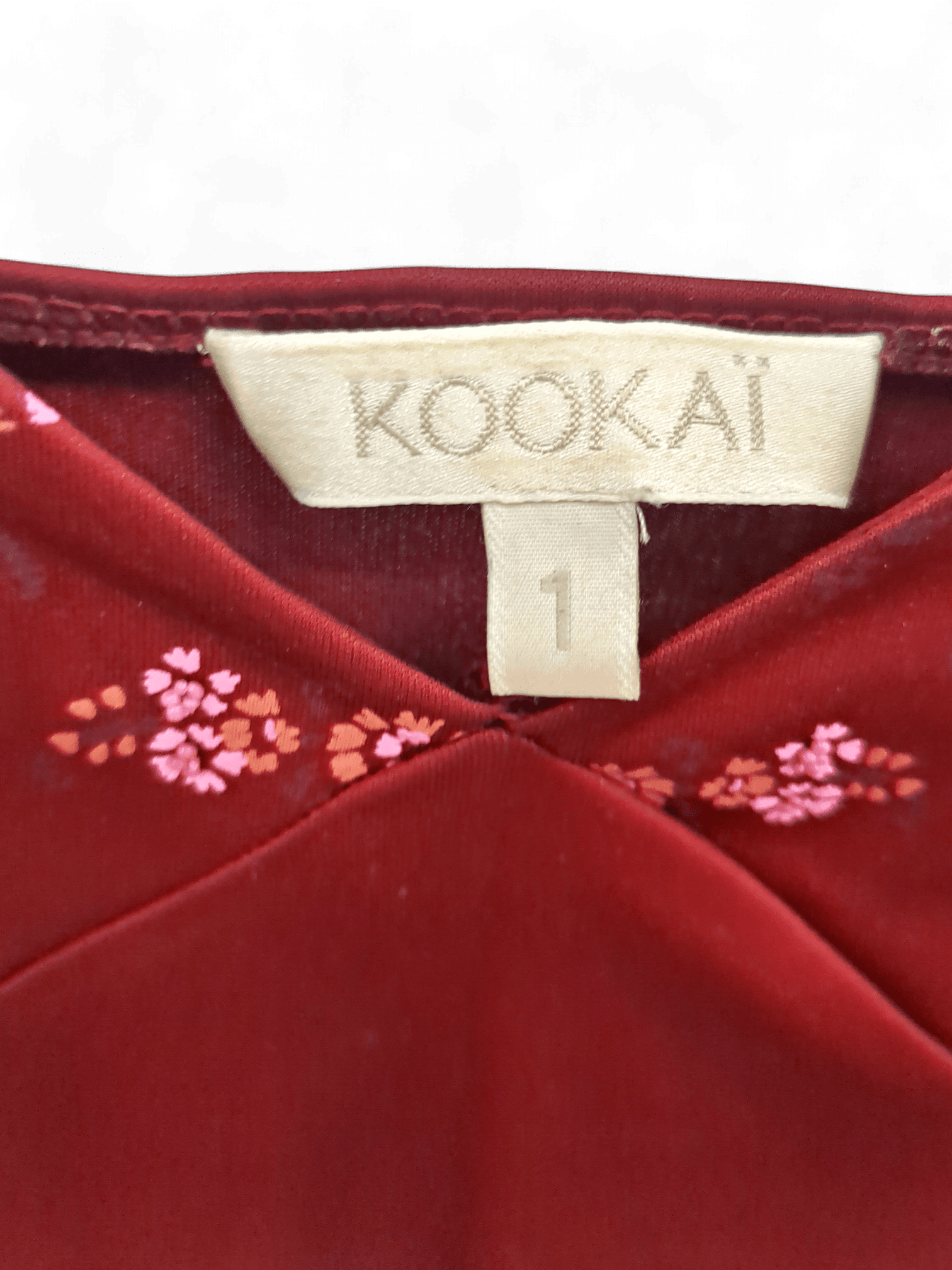 Elegantes Kookai Cocktailkleid in Rot mit Blumenmuster 3