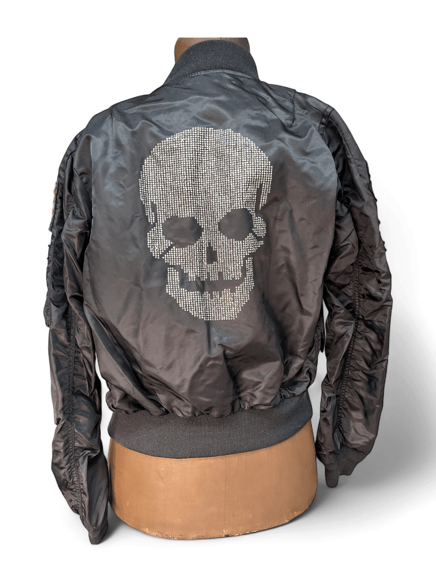 Schwarze Bomber-Jacke mit USA-Flagge - Militär-Style 3