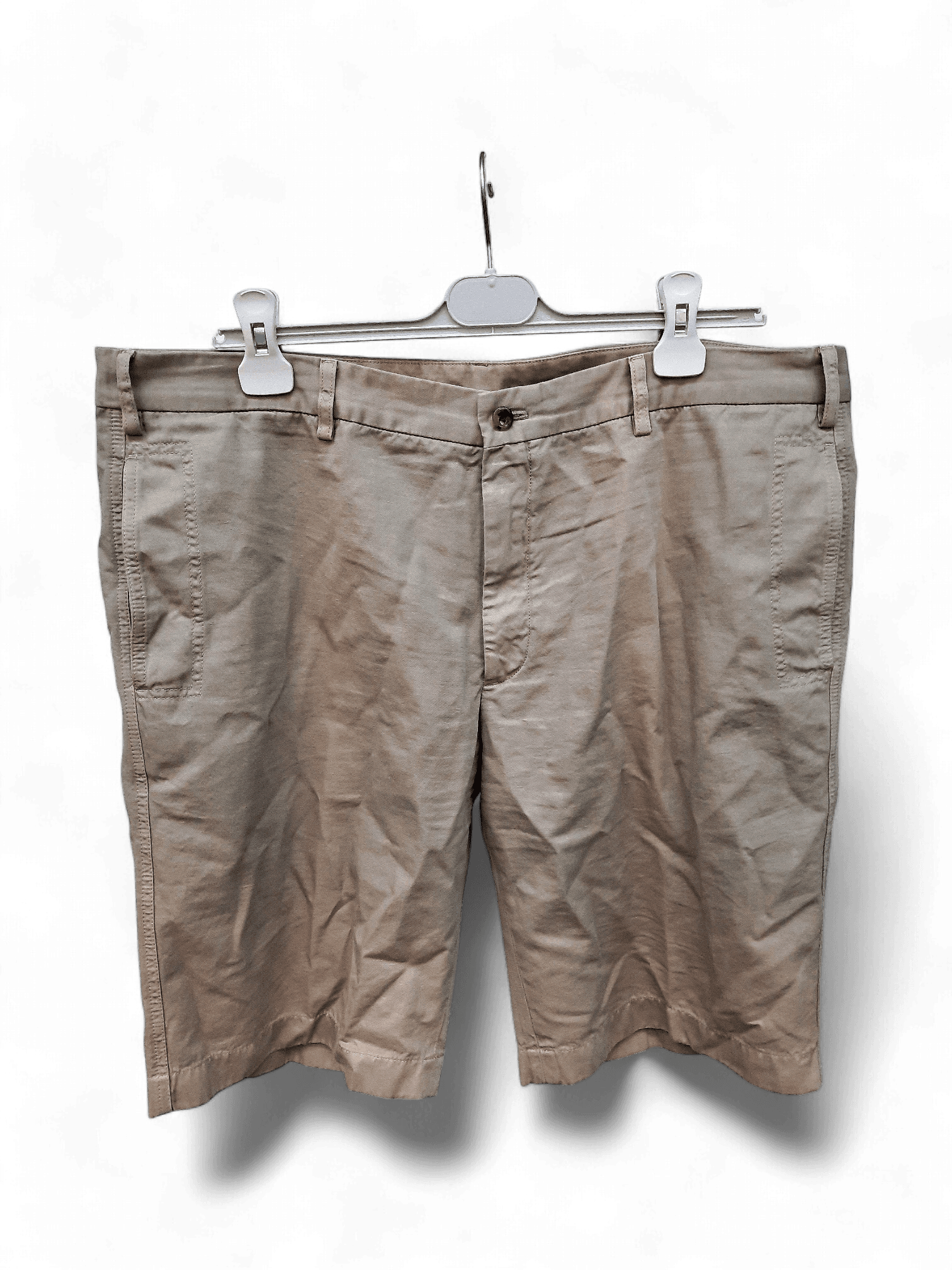 Loro Piana Hochwertige Beige Baumwoll-Leinen Shorts Größe 58 1