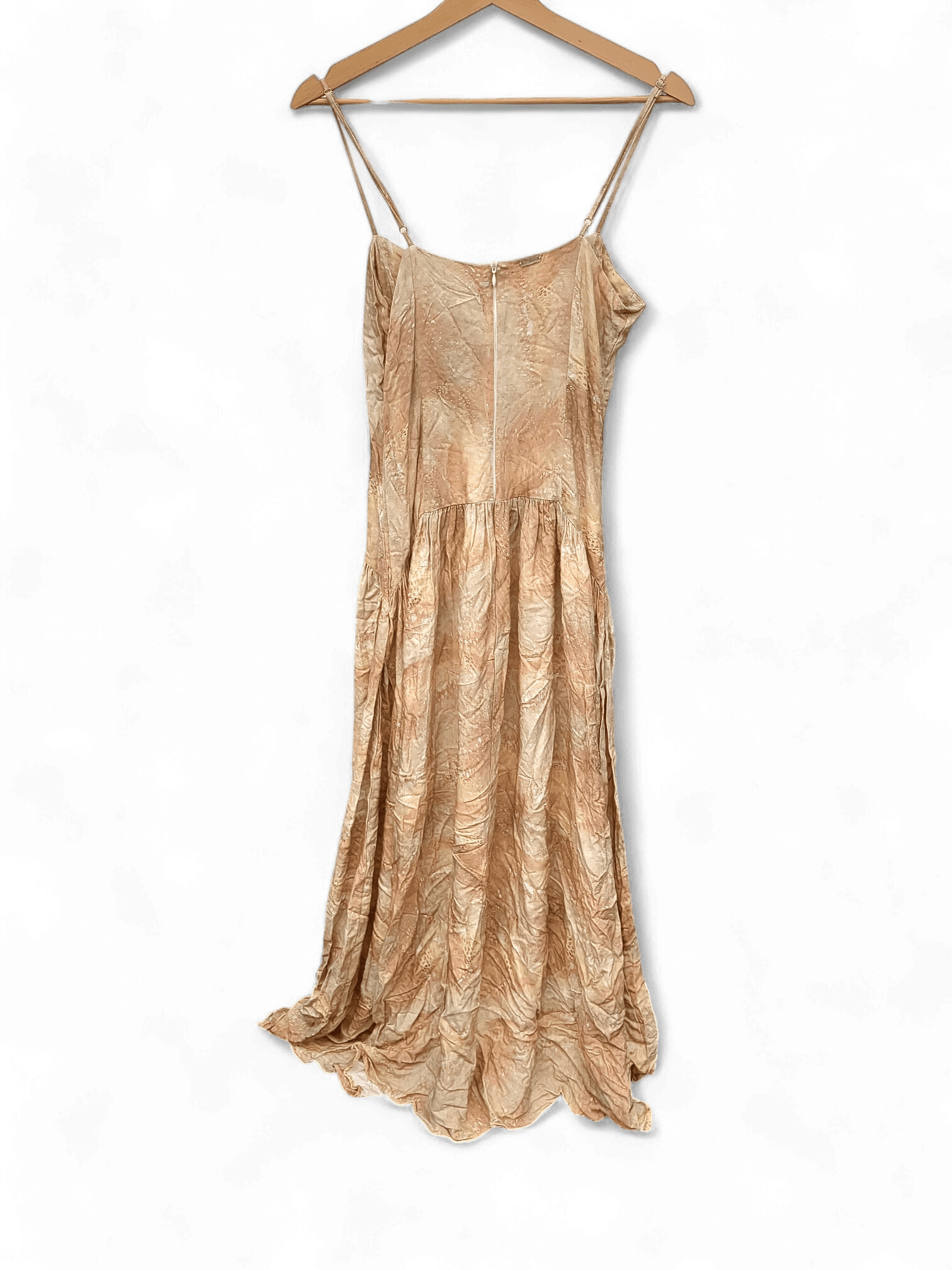 Elegantes Vintage Maxikleid in Beige-Gold 2