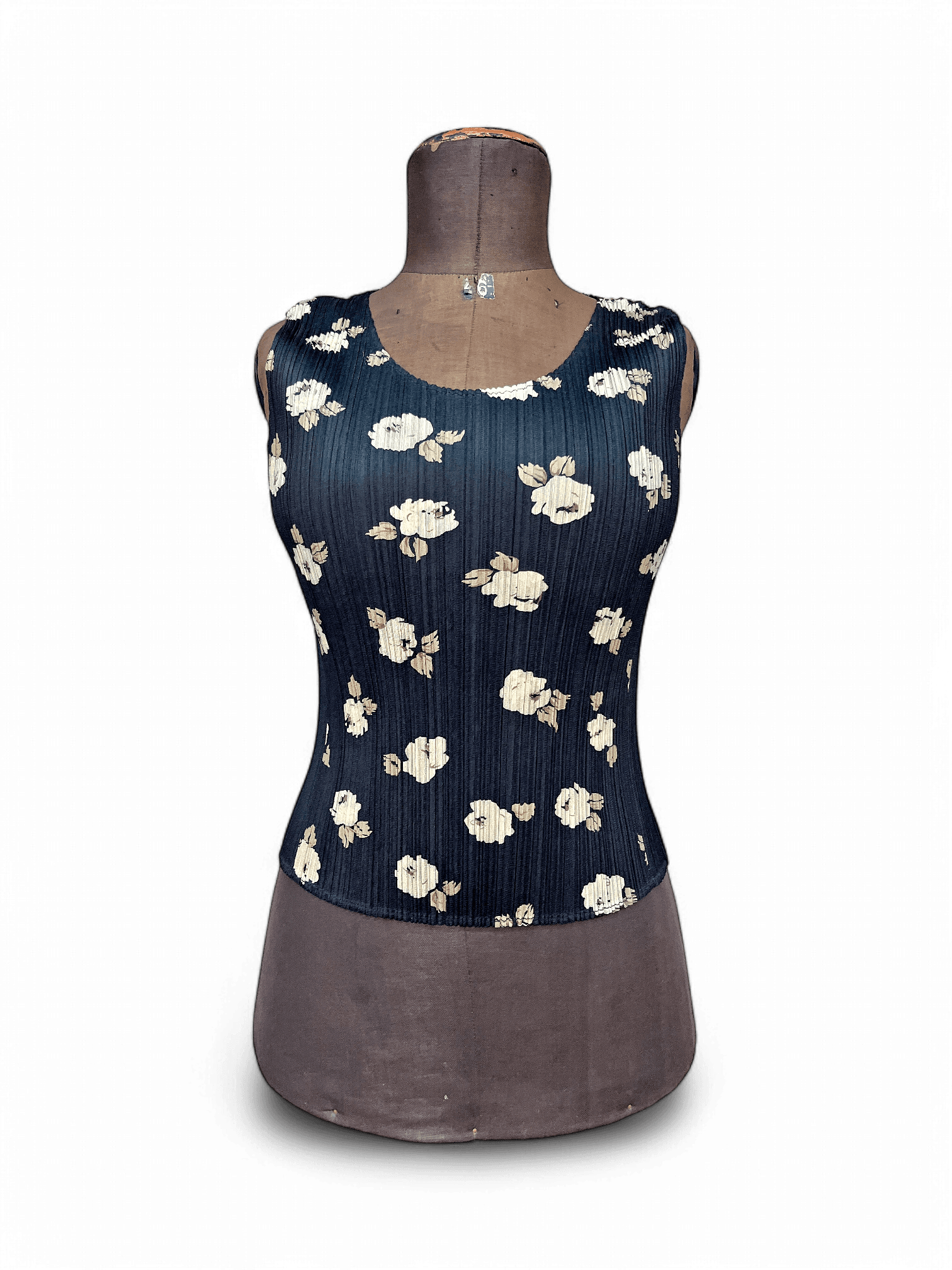 Elegantes Plissee-Top mit Blumenmuster - Ärmellos 1