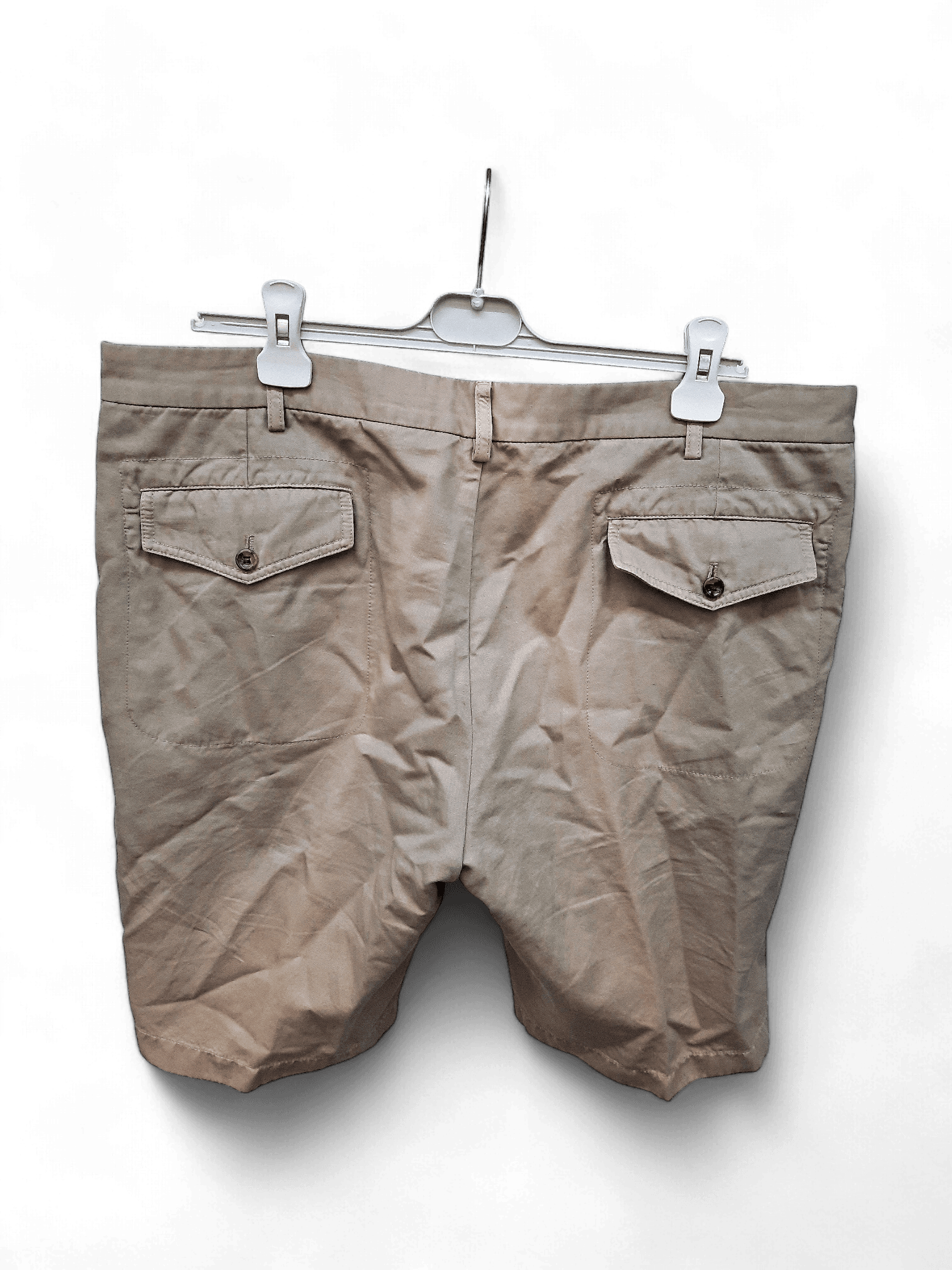 Loro Piana Hochwertige Beige Baumwoll-Leinen Shorts Größe 58 2