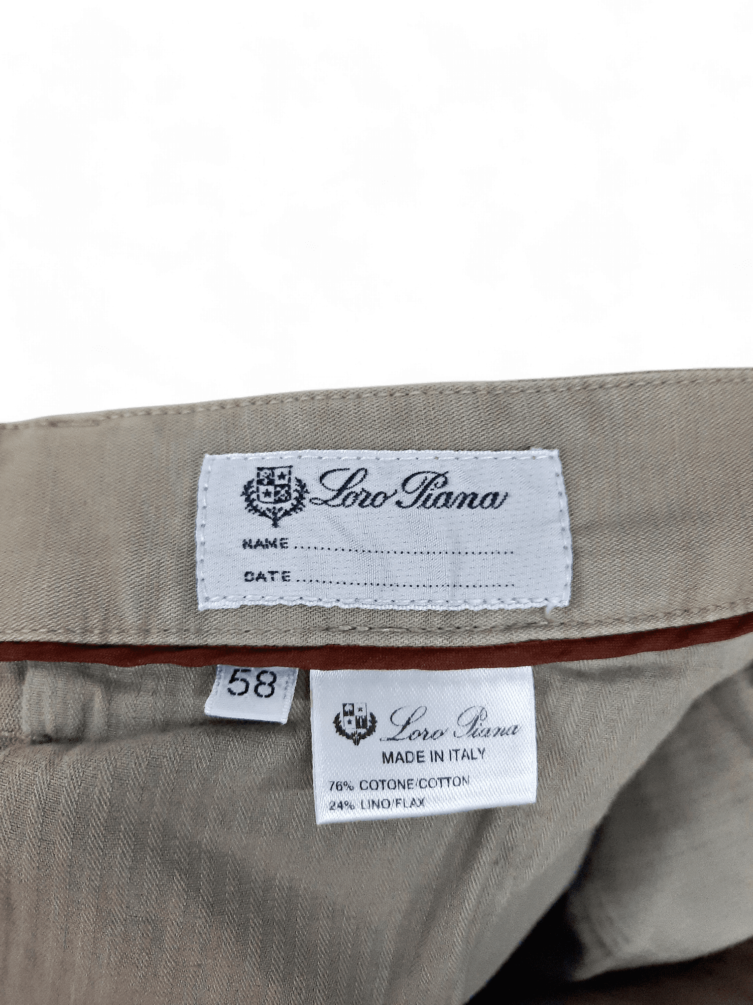 Loro Piana Hochwertige Beige Baumwoll-Leinen Shorts Größe 58 3