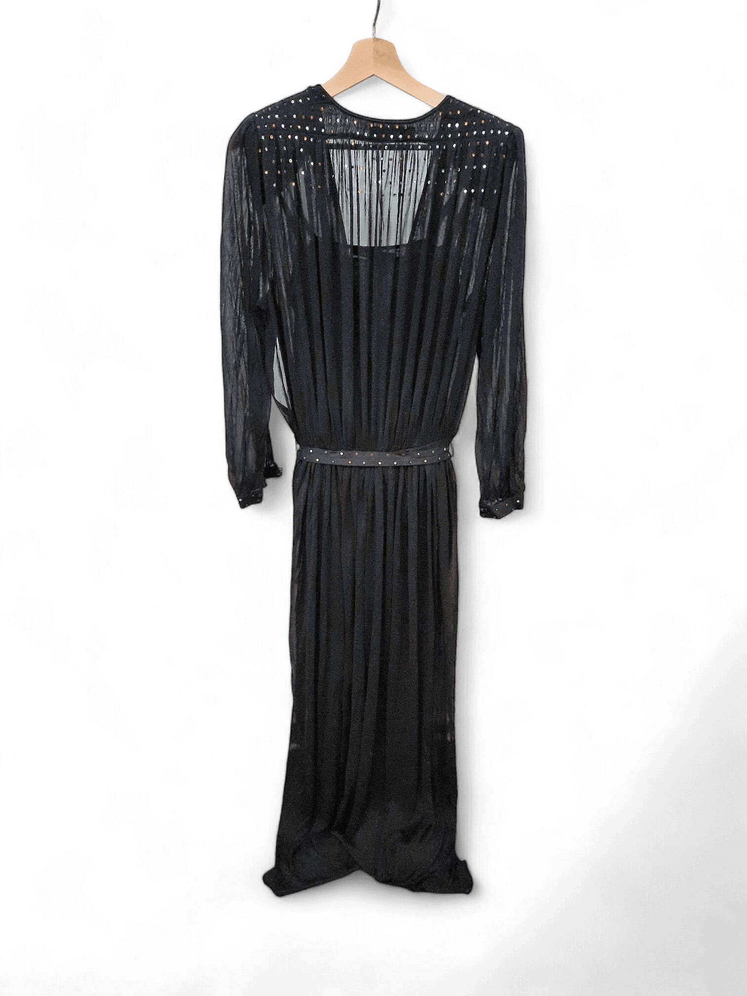 Vintage Louis Féraud Schwarzes Maxi-Kleid 2