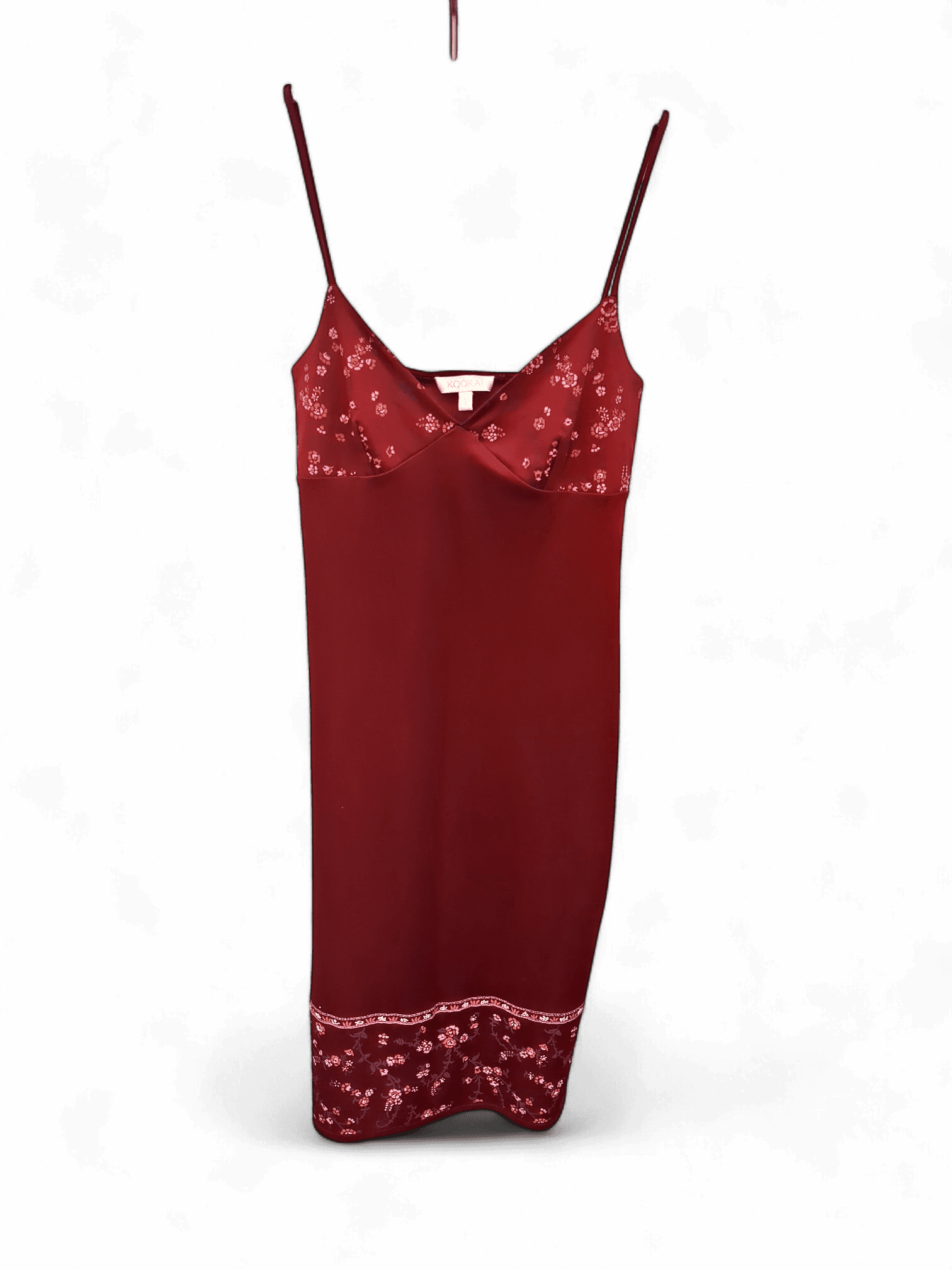 Elegantes Kookai Cocktailkleid in Rot mit Blumenmuster 1